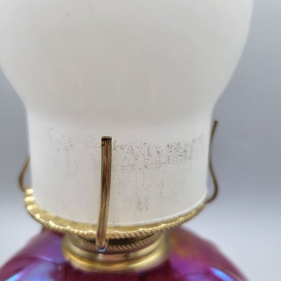 Mt St Helens Ash Glass Table Lamp Iridescent Purple Swirl Design - Picture 9 of 11